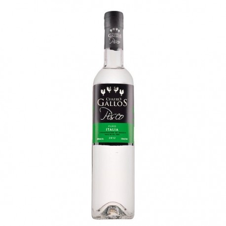 Pisco Cuatro Gallos Pure Italia 40° 70cl - EL INTI - The Peruvian Shop