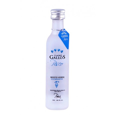 Pisco Mosto Verde Quebranta Mignonnette Cuatro Gallos 40° 5cl - EL INTI - The Peruvian Shop