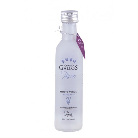 Pisco Mosto Verde Moscatel Mignonnette Cuatro Gallos 40° 5cl - EL INTI - The Peruvian Shop