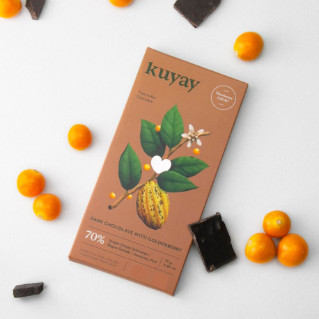 Peru 70% Dark Chocolate with Goldenberry Kuyay 70g - EL INTI - The Peruvian Shop