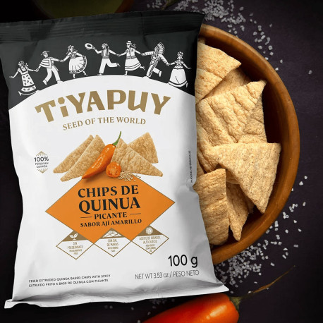 Spicy Quinoa Chips with Ají Amarillo Chilli Pepper Tiyapuy 100g